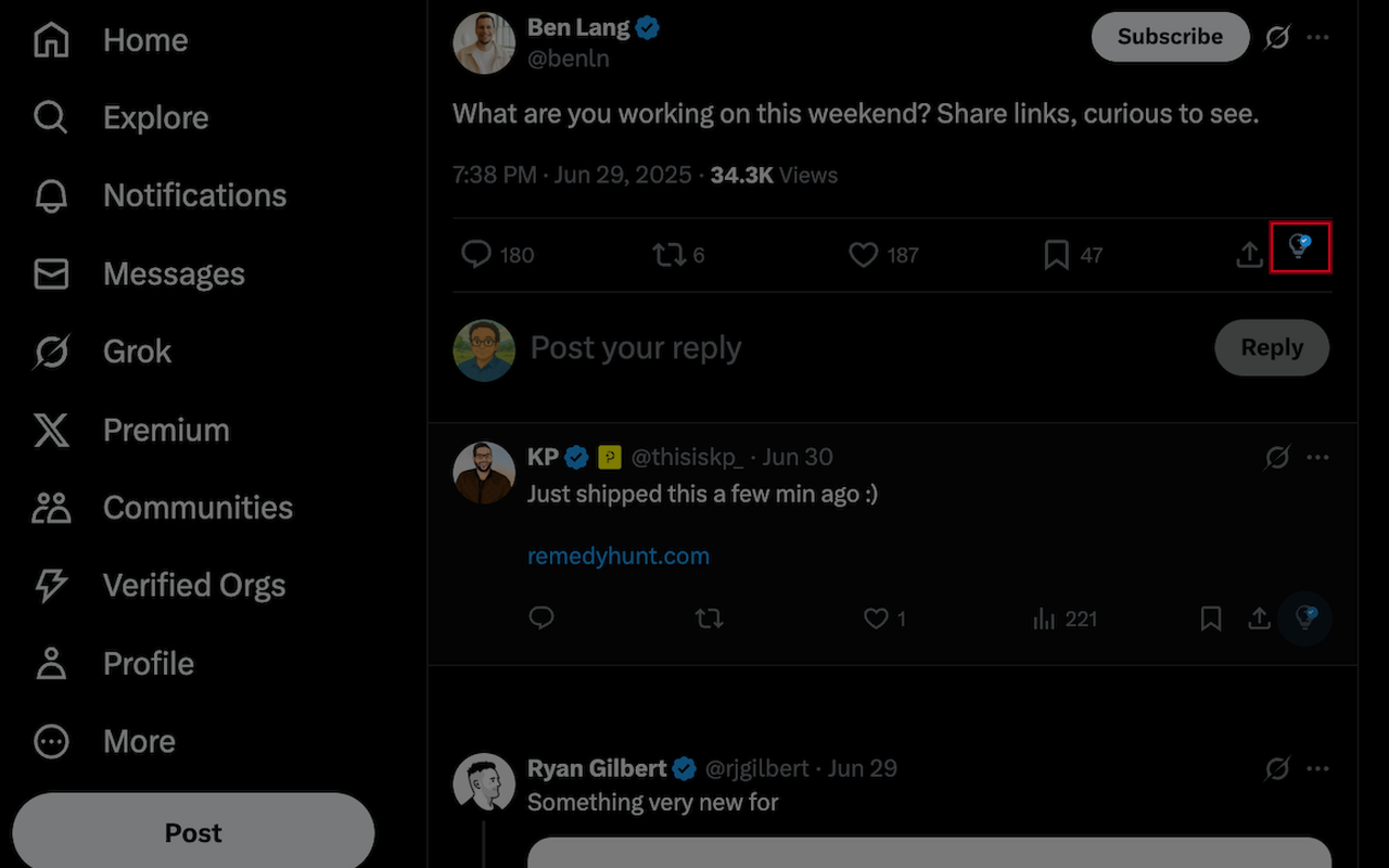 Twitter startup idea tweet